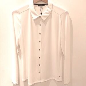 Tommy Hilfiger white suit blouse. L.